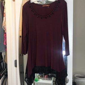 Maroon top